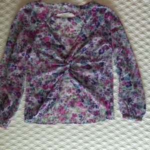 Flowered sheer long sleeve
